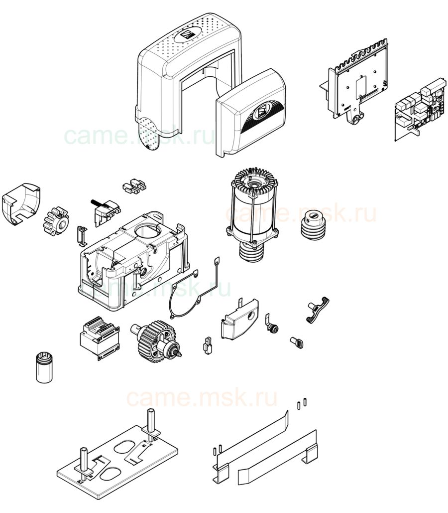 Сборочный чертеж привода распашных ворот CAME BK2200