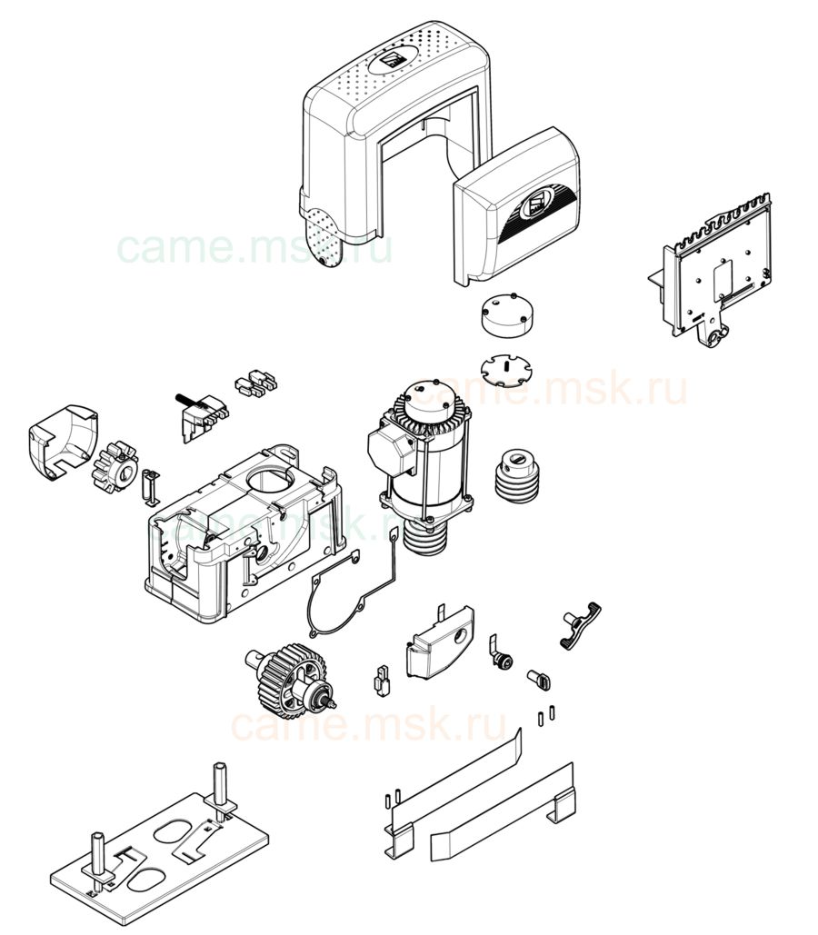 Сборочный чертеж привода распашных ворот CAME BK2200T