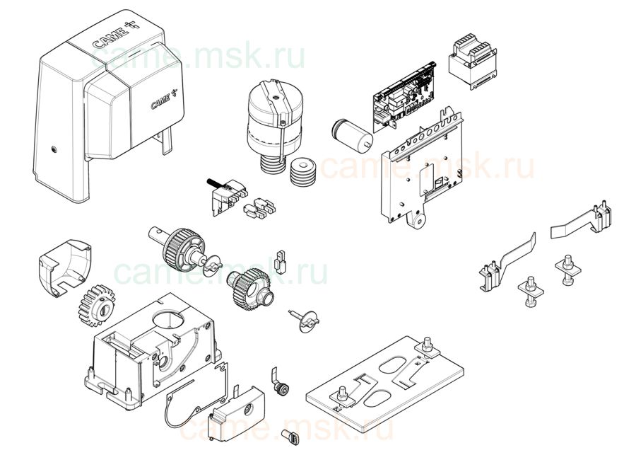 Сборочный чертеж привода распашных ворот CAME BX604AGS