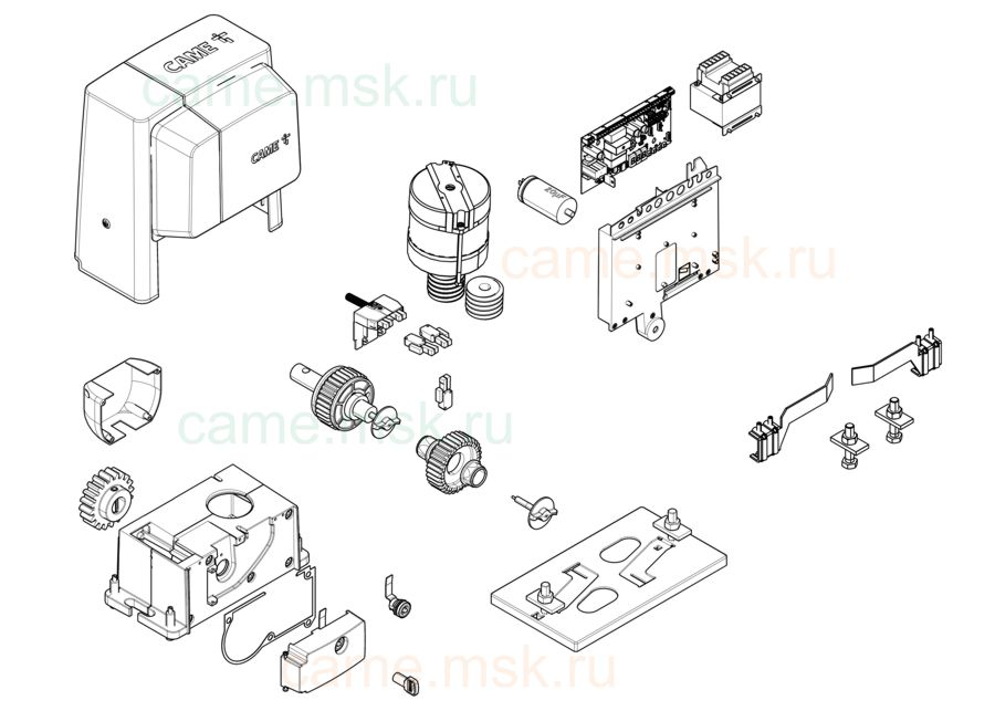 Сборочный чертеж привода распашных ворот CAME BX608AGS