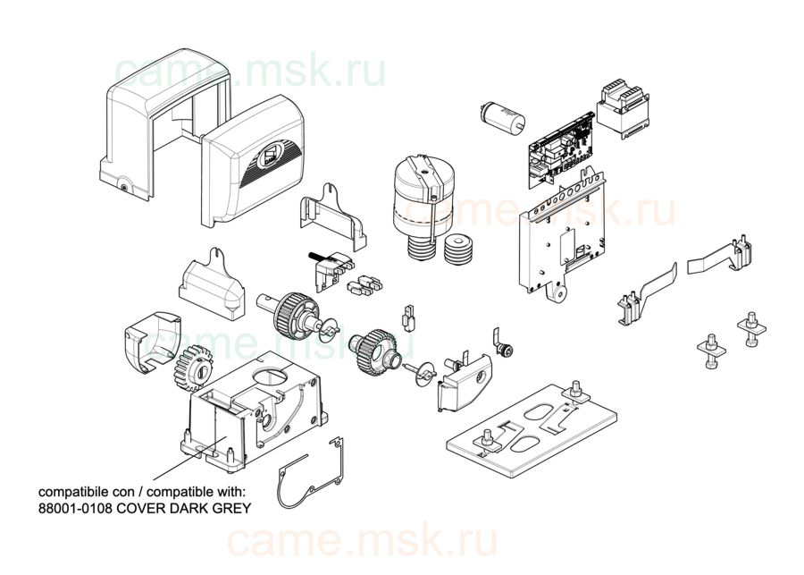 Сборочный чертеж привода распашных ворот CAME BX-68
