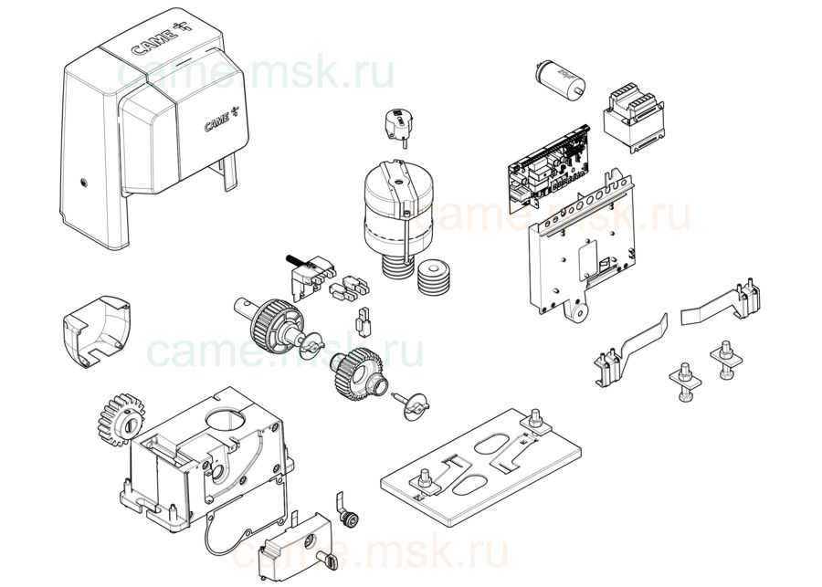 Сборочный чертеж привода распашных ворот CAME BX708AGS