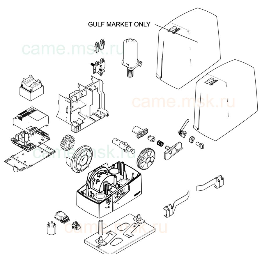 Сборочный чертеж привода распашных ворот CAME BXV04AGS