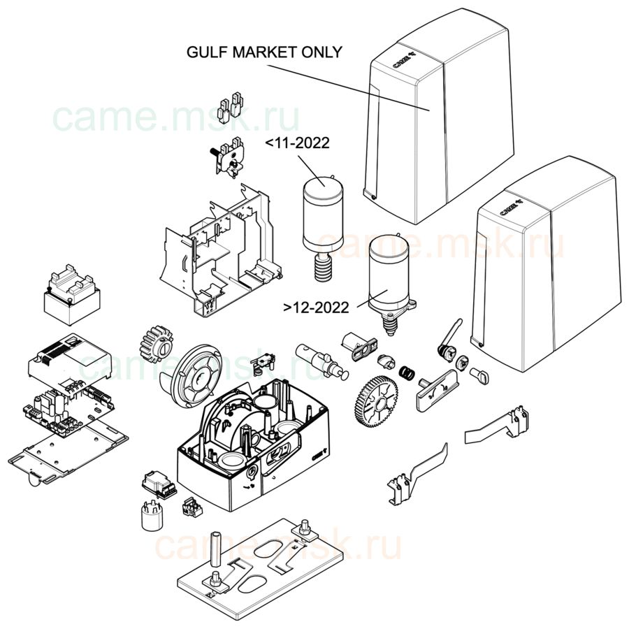 Сборочный чертеж привода распашных ворот CAME BXV10AGF