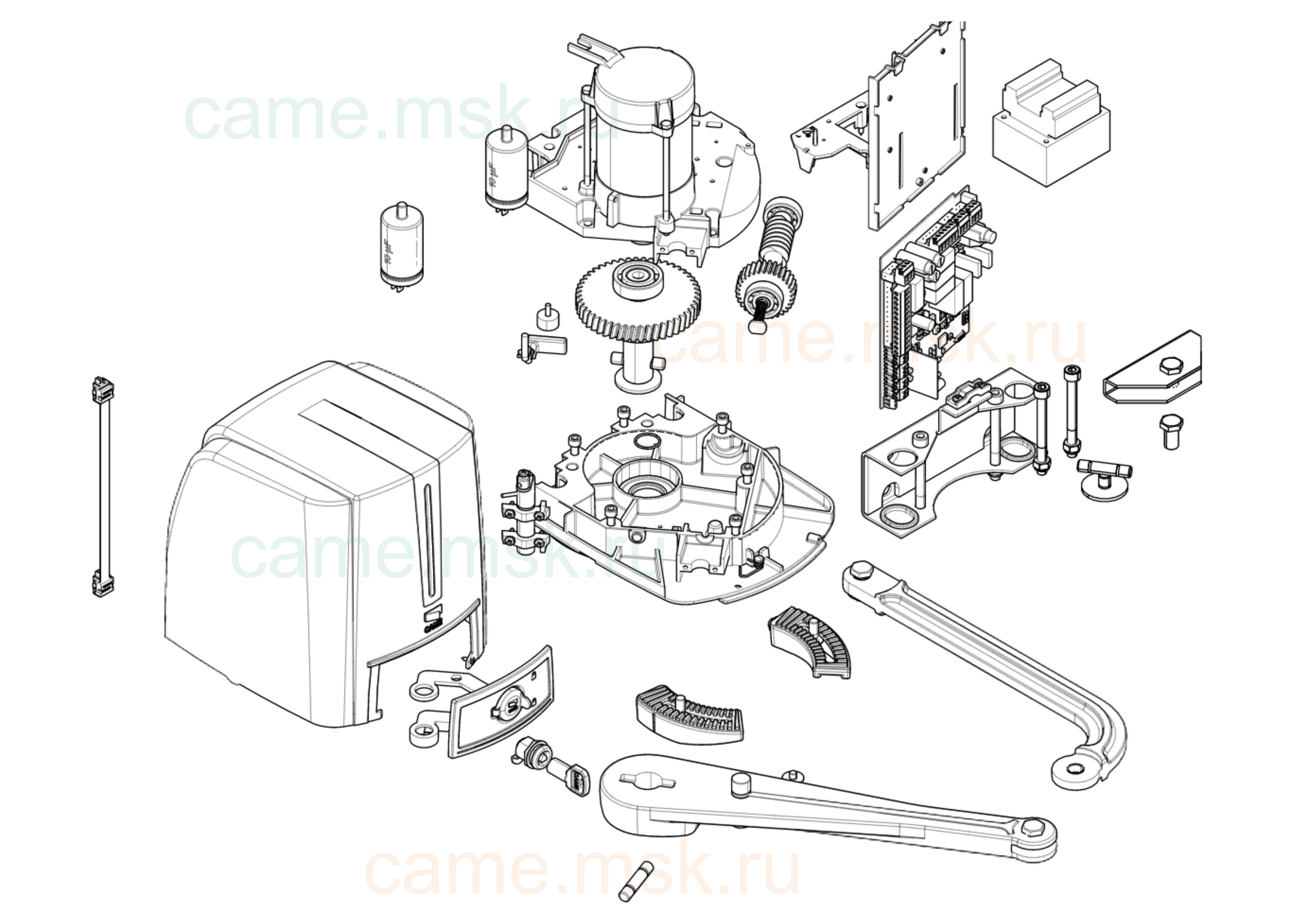 Сборочный чертеж привода распашных ворот CAME FA40230CB