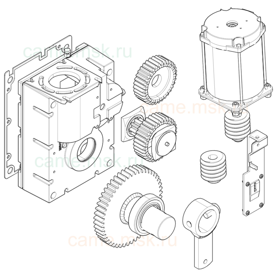 Сборочный чертеж шлагбаумов CAME серии G2500 моторедуктор