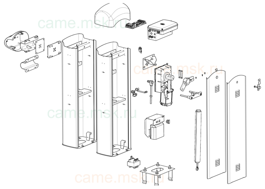 Сборочный чертеж шлагбаумов CAME серии G3000