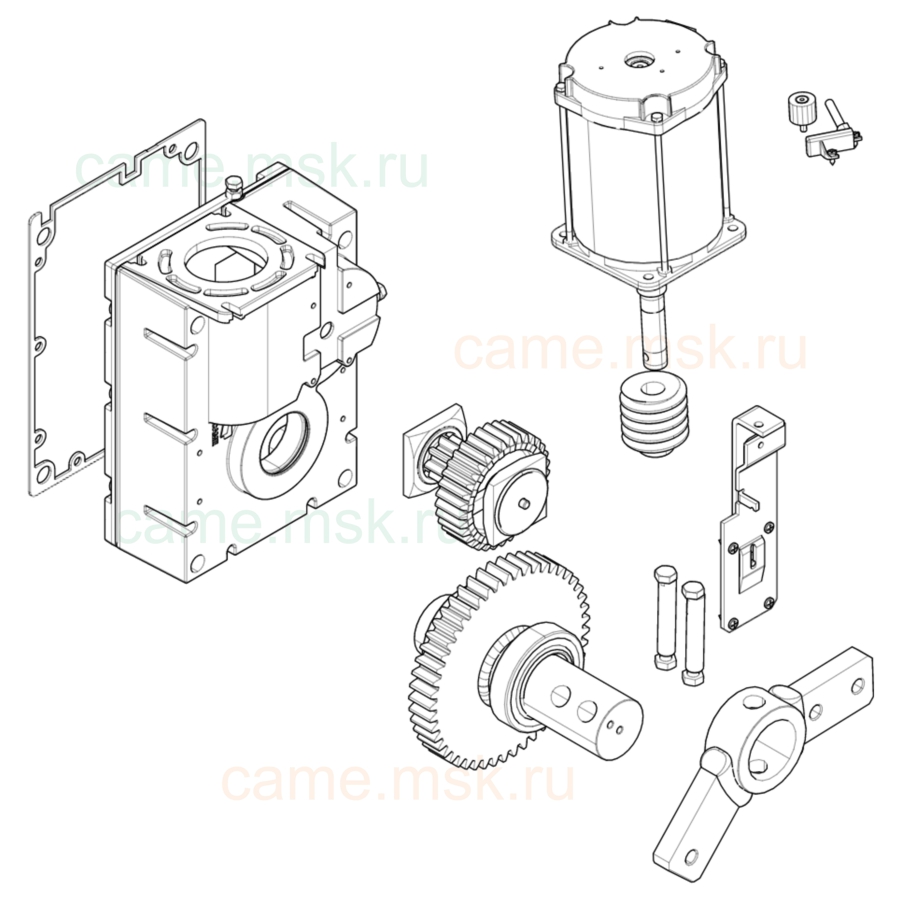 Сборочный чертеж шлагбаумов CAME серии G3000 моторедуктор