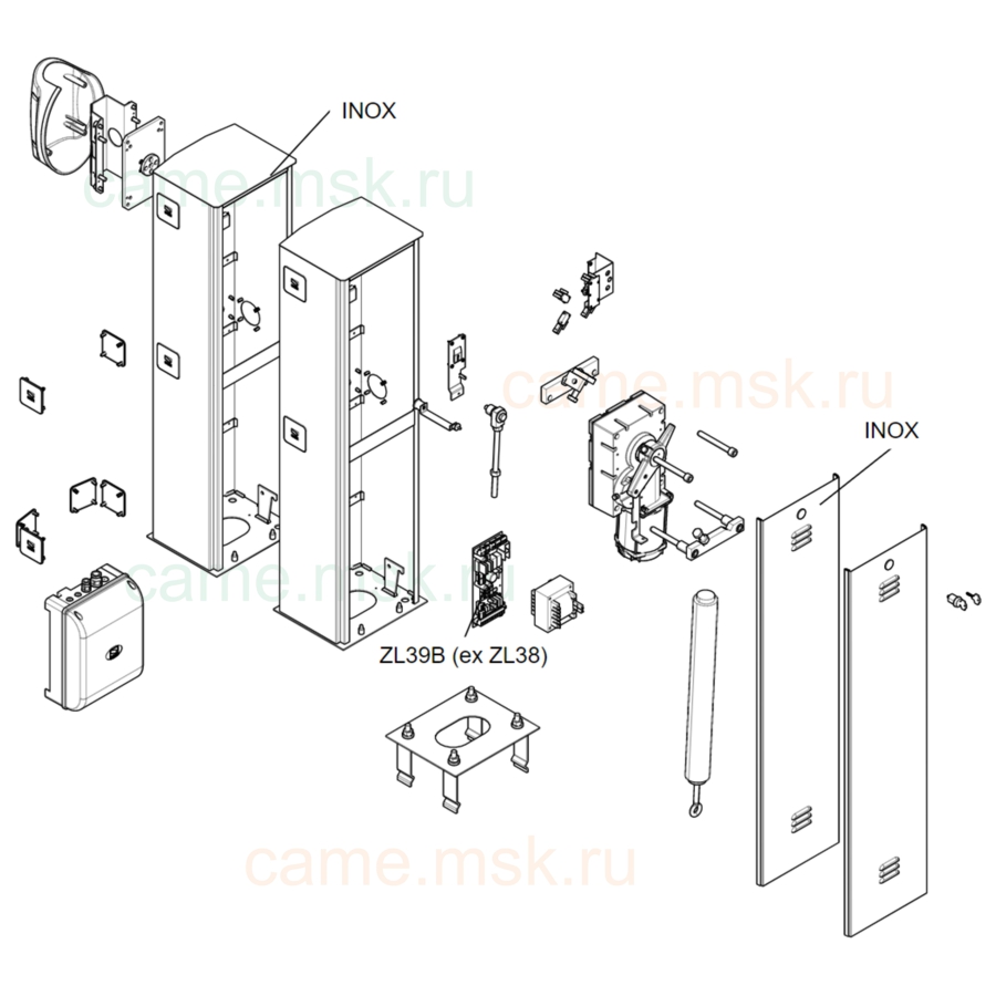 Сборочный чертеж шлагбаумов CAME серии G3750