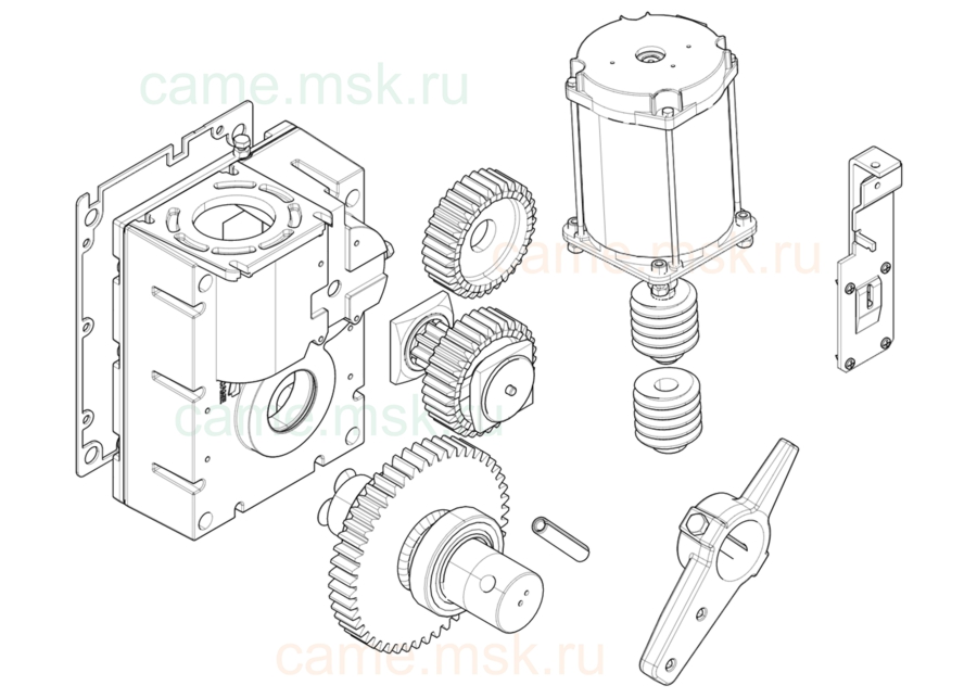 Сборочный чертеж шлагбаумов CAME серии G3750 моторедуктор