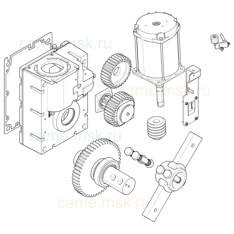 Сборочный чертеж шлагбаумов CAME серии G4040E моторедуктор