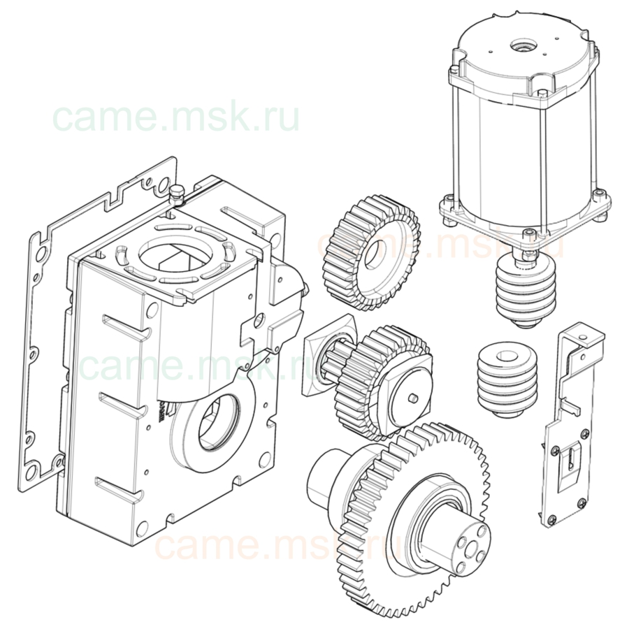 Сборочный чертеж шлагбаумов CAME серии G4040Z моторедуктор