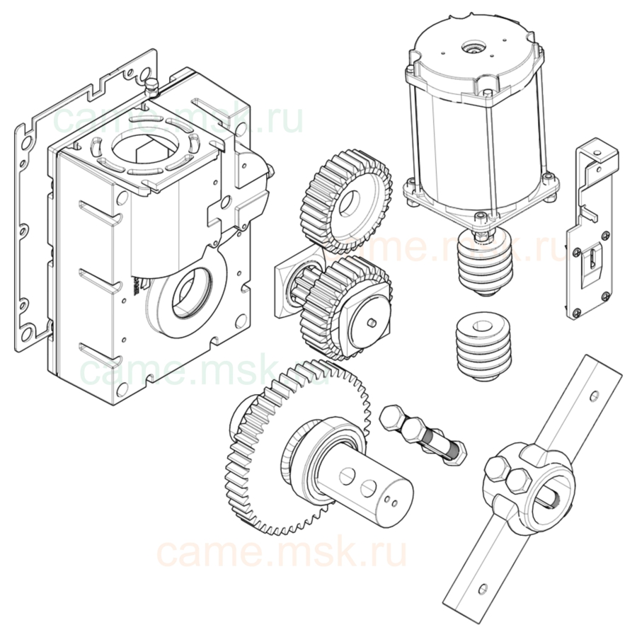 Сборочный чертеж шлагбаумов CAME серии G4040Z V.1 моторедуктор