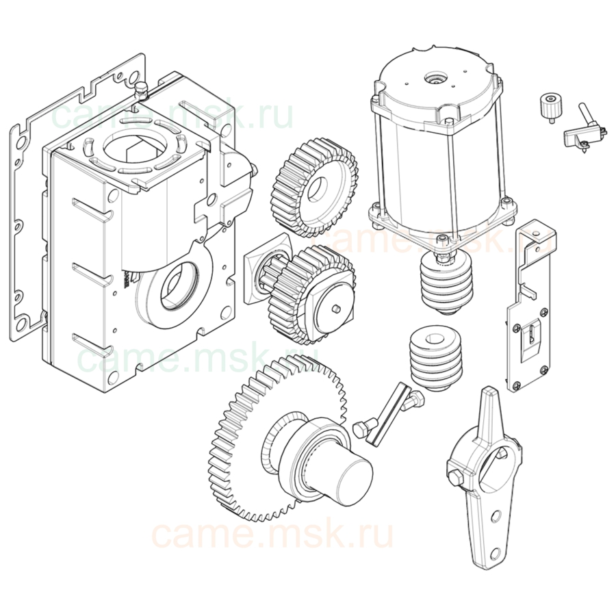 Сборочный чертеж шлагбаумов CAME серии G5000 моторедуктор