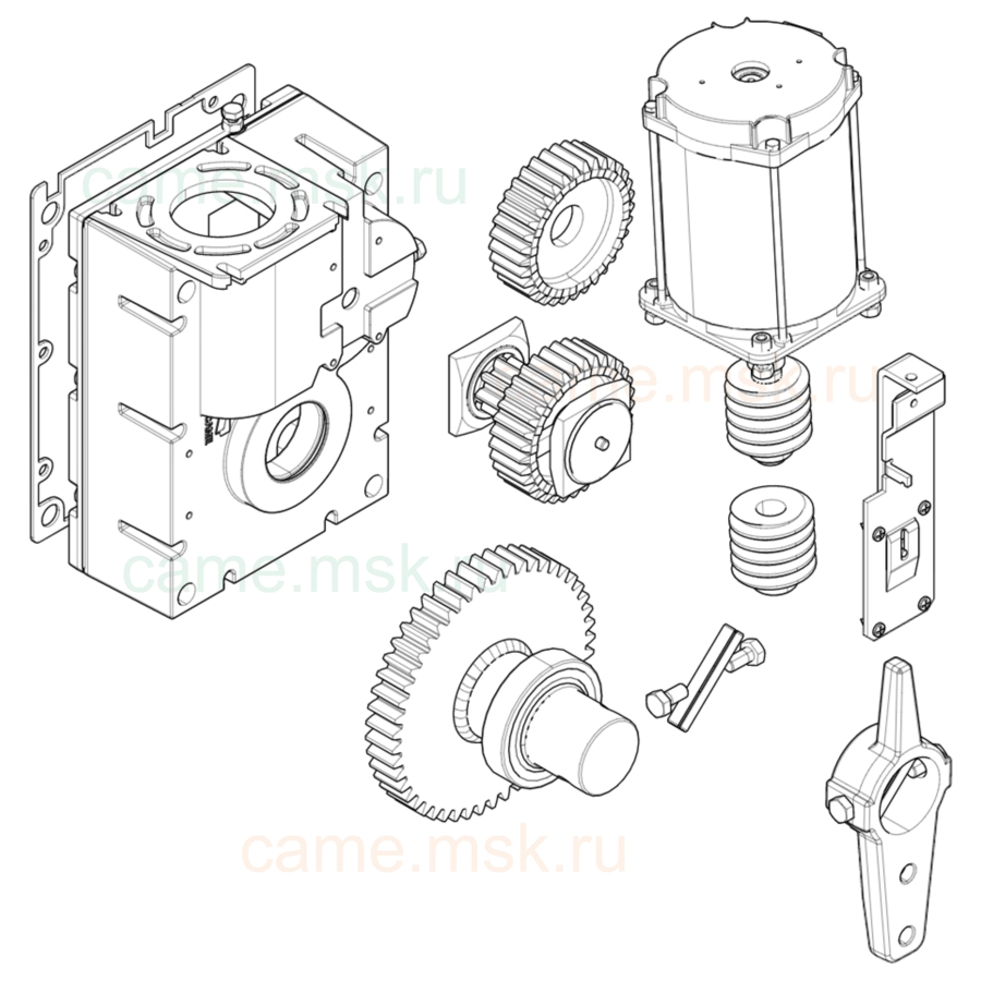 Сборочный чертеж шлагбаумов CAME серии G6000 моторедуктор