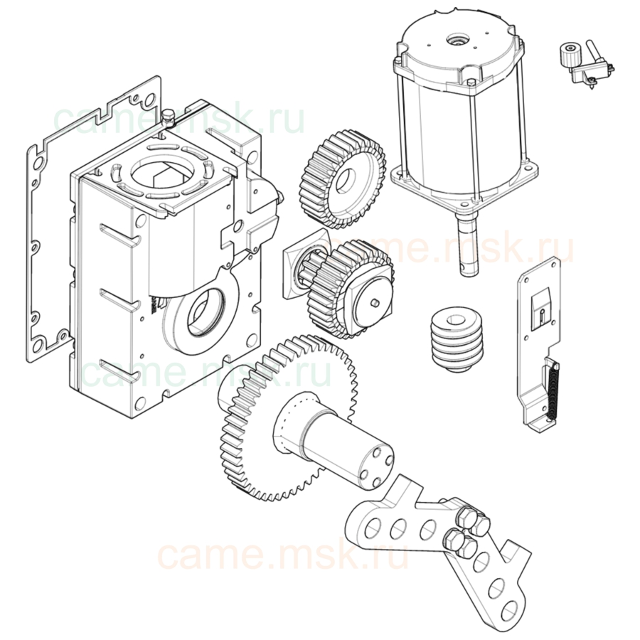 Сборочный чертеж шлагбаумов CAME серии GGT40AGS моторедуктор