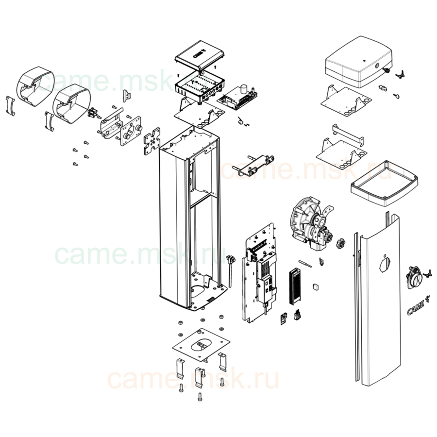 Сборочный чертеж шлагбаумов CAME серии GPX40MGS